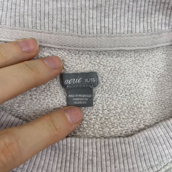 Aerie Oversized Camo Sweatshirt Size XL Green Muted Terry Loungewear Athleisure - Picture 7 of 10